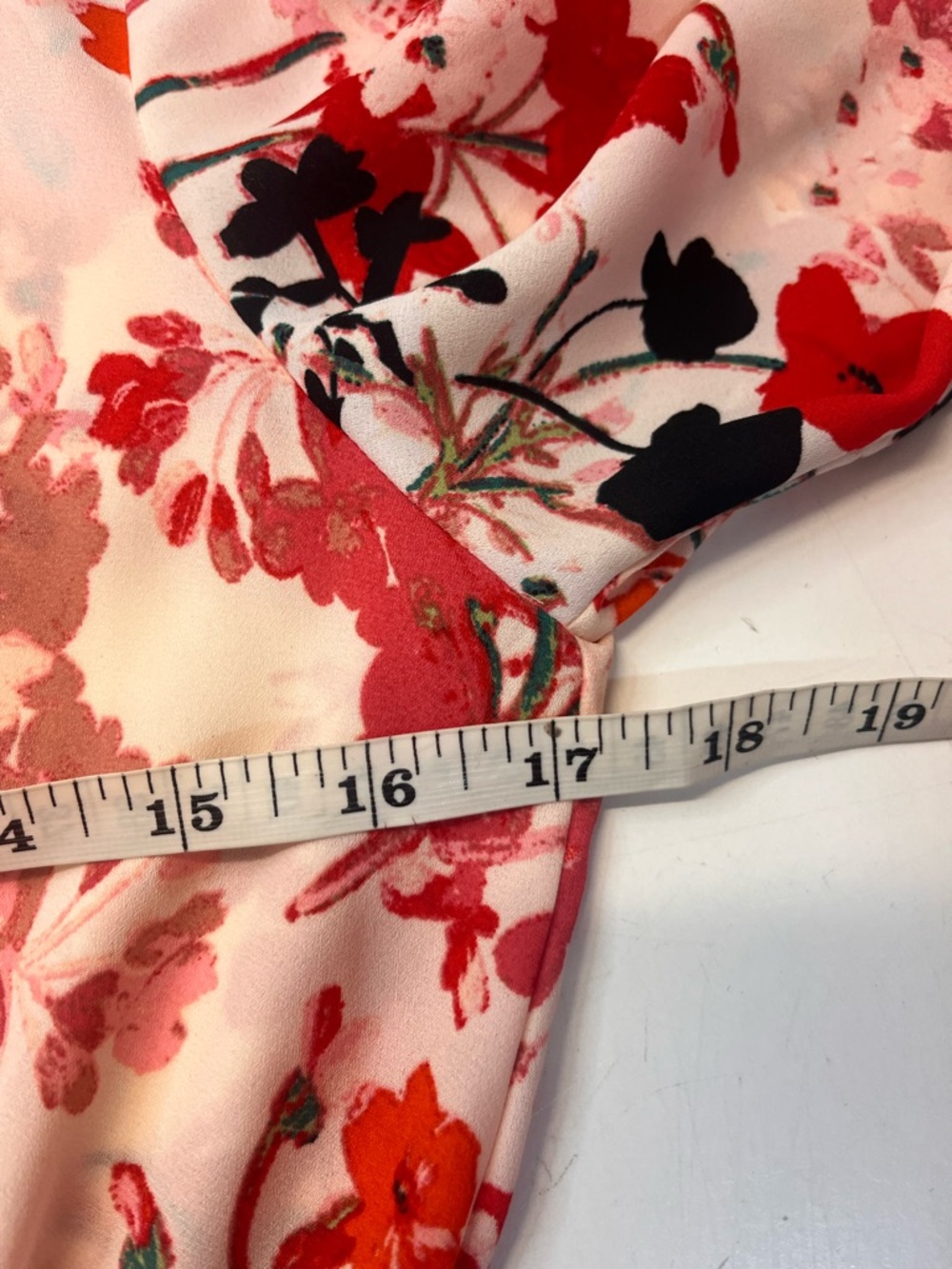 Nanette Lepore Long Sleeve High-Low Smocked Mockneck Floral Pink Dress Size 6 - Picture 12 of 14